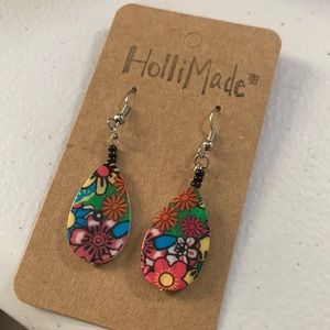 Rainbow flower earrings